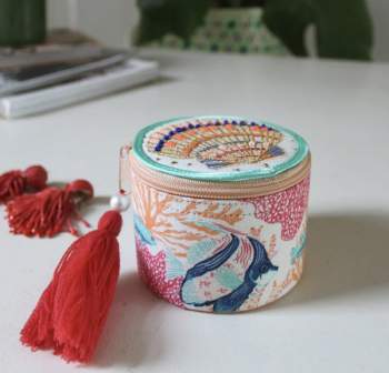 Preview: rundes Schnuckkästchen aus Samt